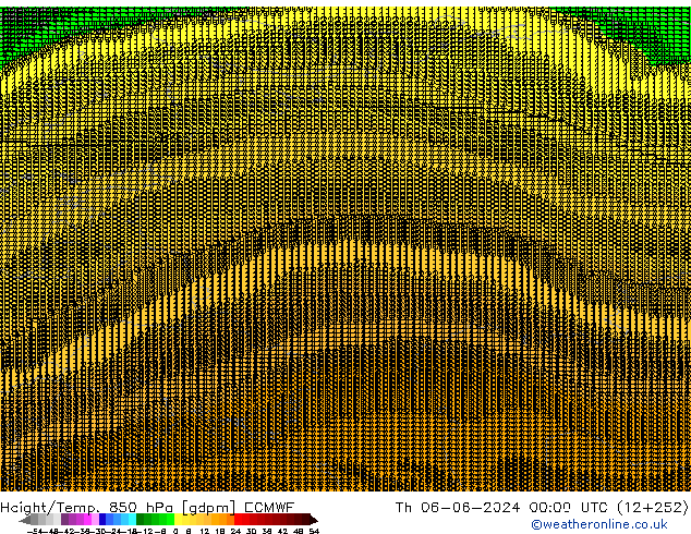 Height/Temp. 850 hPa ECMWF Th 06.06.2024 00 UTC