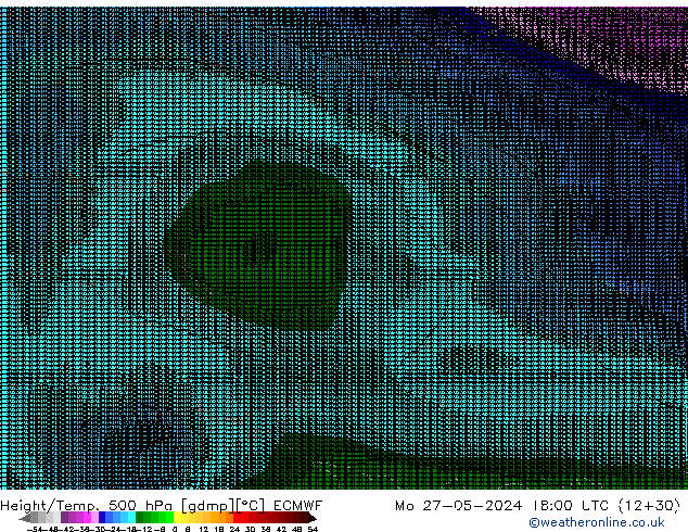 Géop./Temp. 500 hPa ECMWF lun 27.05.2024 18 UTC