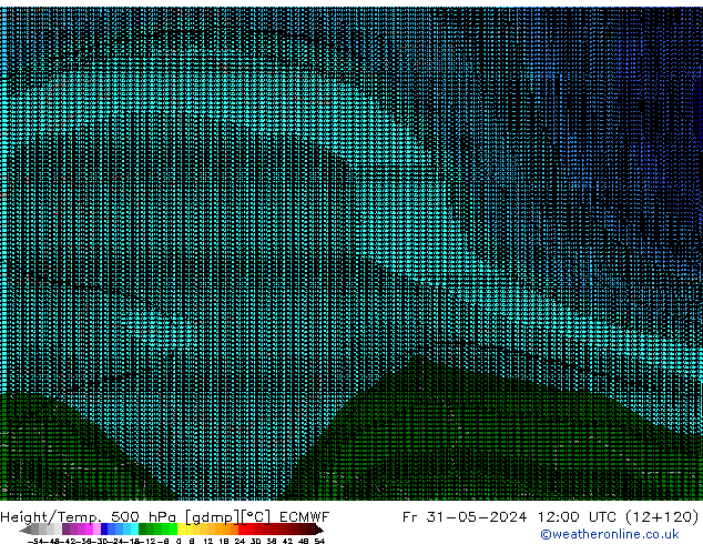 Height/Temp. 500 hPa ECMWF Fr 31.05.2024 12 UTC