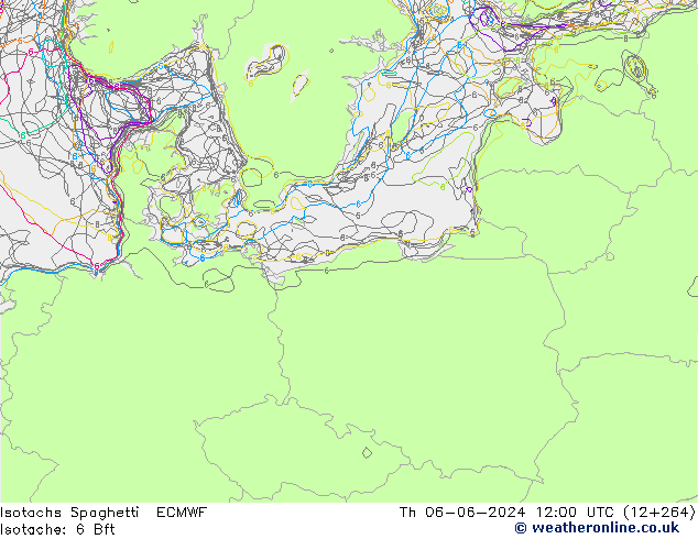 Eşrüzgar Hızları Spaghetti ECMWF Per 06.06.2024 12 UTC