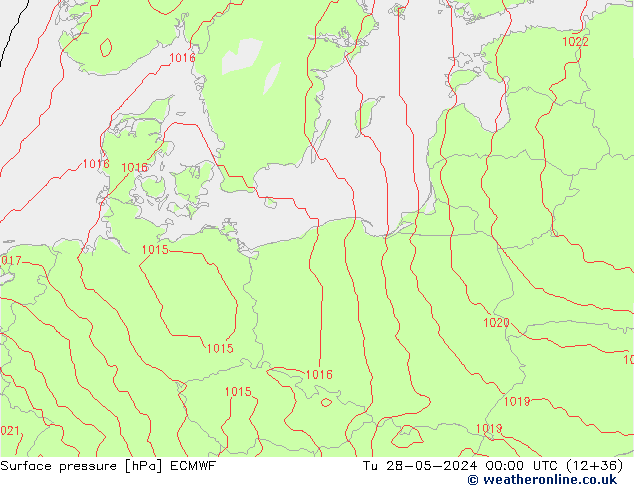 Presión superficial ECMWF mar 28.05.2024 00 UTC