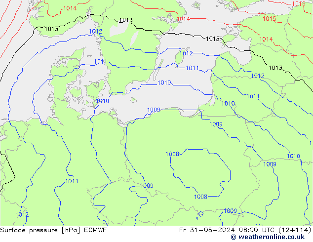 pression de l'air ECMWF ven 31.05.2024 06 UTC