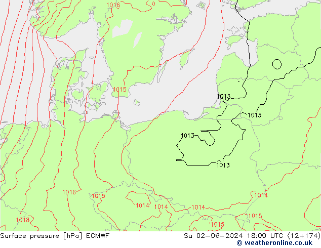 Bodendruck ECMWF So 02.06.2024 18 UTC