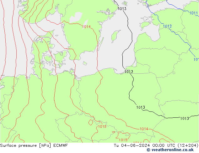 Luchtdruk (Grond) ECMWF di 04.06.2024 00 UTC