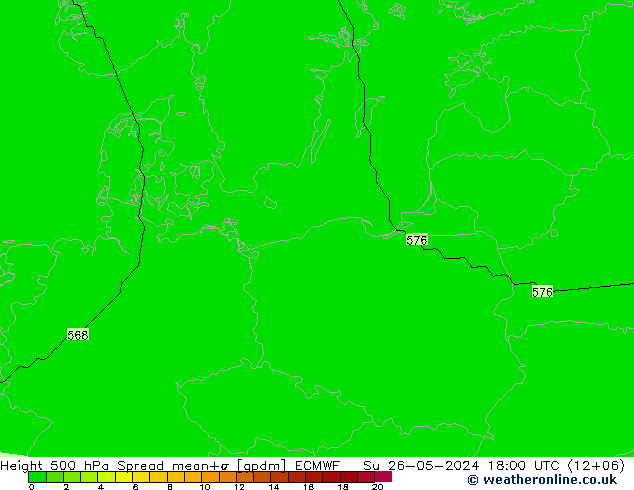 Height 500 hPa Spread ECMWF Dom 26.05.2024 18 UTC