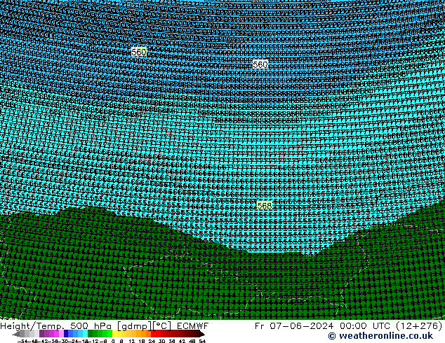 Yükseklik/Sıc. 500 hPa ECMWF Cu 07.06.2024 00 UTC