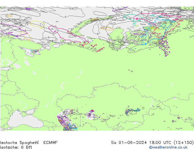 Eşrüzgar Hızları Spaghetti ECMWF Cts 01.06.2024 18 UTC