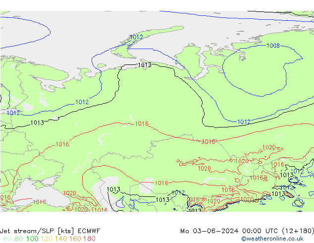 Jet stream/SLP ECMWF Mo 03.06.2024 00 UTC