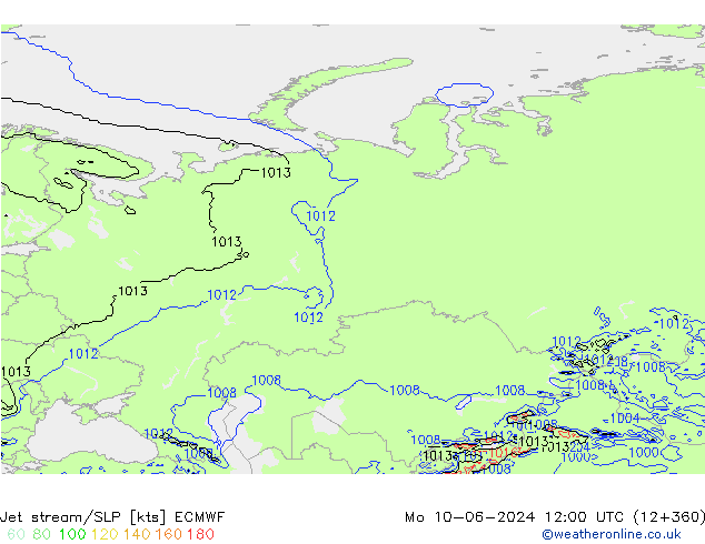 Straalstroom/SLP ECMWF ma 10.06.2024 12 UTC