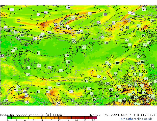 Isotachs Spread ECMWF Seg 27.05.2024 00 UTC