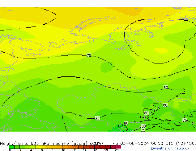 Hoogte/Temp. 925 hPa ECMWF ma 03.06.2024 00 UTC