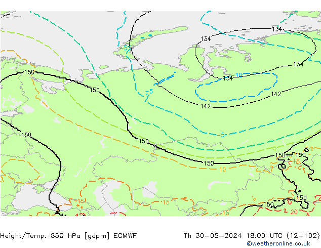 Height/Temp. 850 hPa ECMWF  30.05.2024 18 UTC