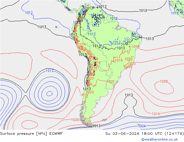 Surface pressure ECMWF Su 02.06.2024 18 UTC