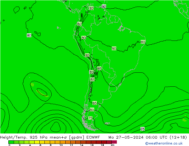 Hoogte/Temp. 925 hPa ECMWF ma 27.05.2024 06 UTC