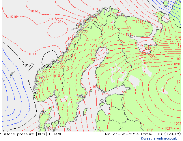 Luchtdruk (Grond) ECMWF ma 27.05.2024 06 UTC