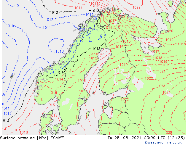 Bodendruck ECMWF Di 28.05.2024 00 UTC