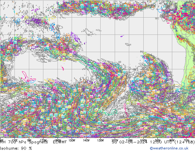 700 hPa Nispi Nem Spaghetti ECMWF Paz 02.06.2024 12 UTC