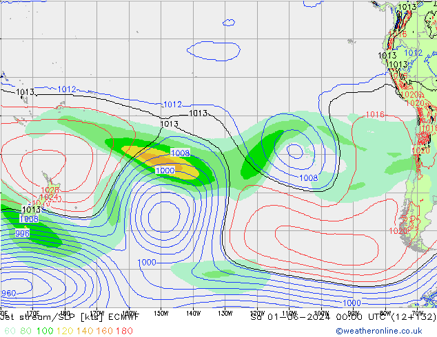 Jet stream/SLP ECMWF So 01.06.2024 00 UTC