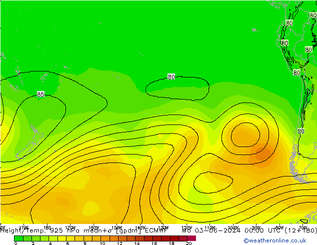 Height/Temp. 925 hPa ECMWF lun 03.06.2024 00 UTC