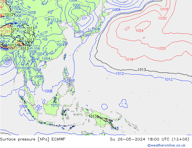 Yer basıncı ECMWF Paz 26.05.2024 18 UTC