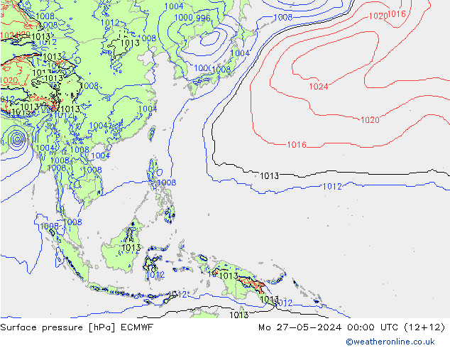 ciśnienie ECMWF pon. 27.05.2024 00 UTC