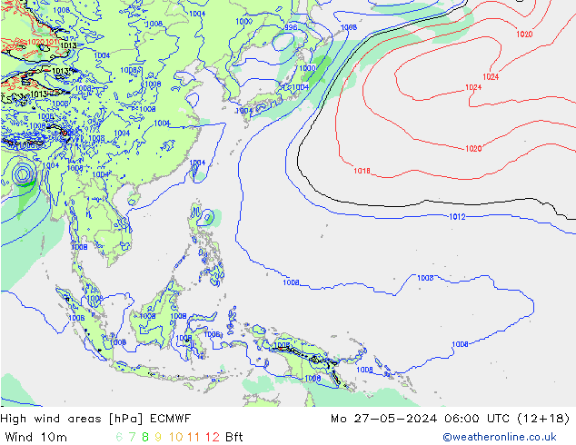 High wind areas ECMWF Seg 27.05.2024 06 UTC