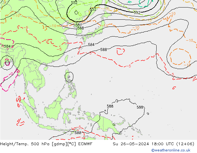 Yükseklik/Sıc. 500 hPa ECMWF Paz 26.05.2024 18 UTC