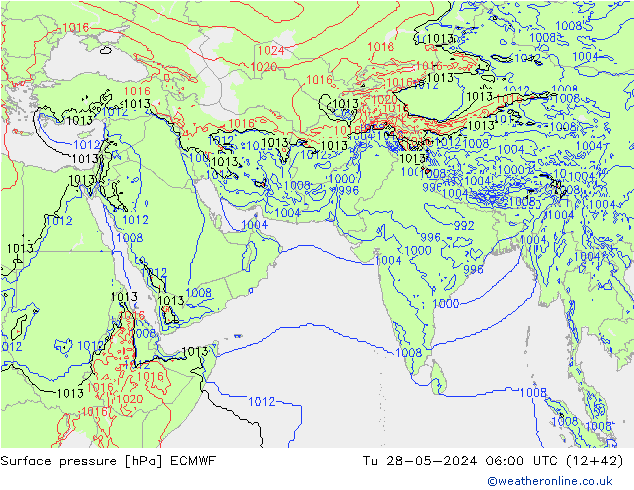 приземное давление ECMWF вт 28.05.2024 06 UTC