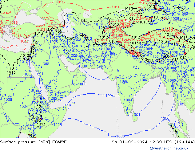 Yer basıncı ECMWF Cts 01.06.2024 12 UTC