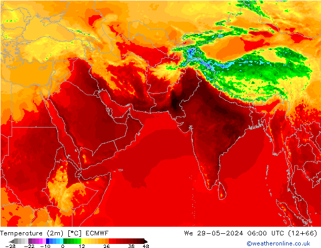 Temperature (2m) ECMWF We 29.05.2024 06 UTC