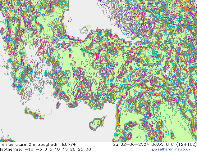 mapa temperatury 2m Spaghetti ECMWF nie. 02.06.2024 06 UTC