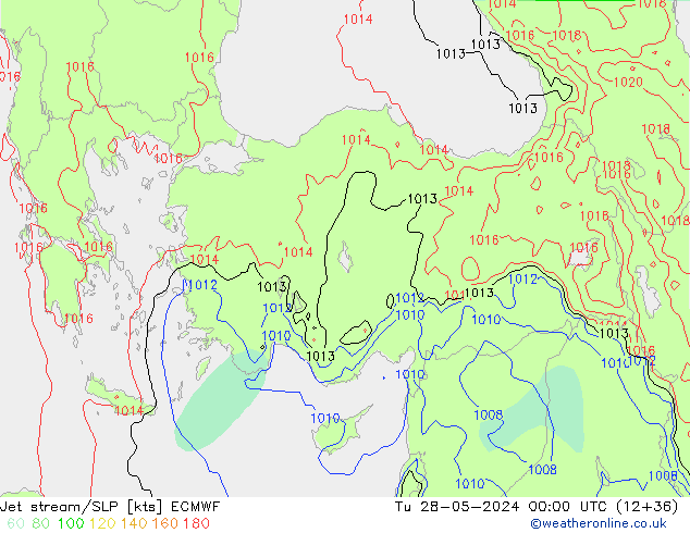 Jet stream ECMWF Ter 28.05.2024 00 UTC