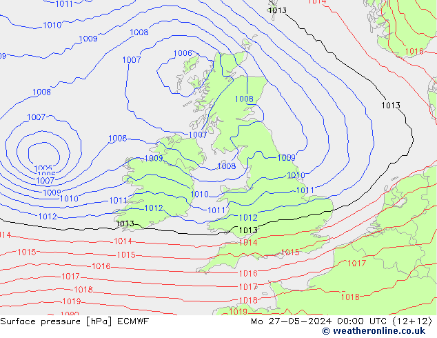 Yer basıncı ECMWF Pzt 27.05.2024 00 UTC