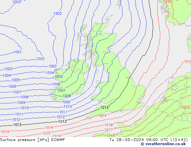 Luchtdruk (Grond) ECMWF di 28.05.2024 06 UTC