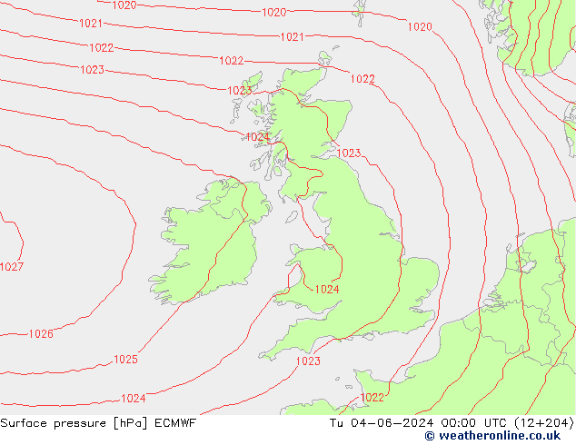 Luchtdruk (Grond) ECMWF di 04.06.2024 00 UTC