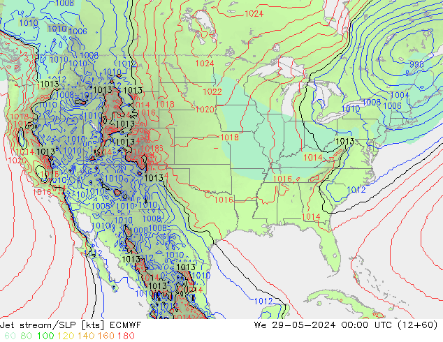 Jet Akımları/SLP ECMWF Çar 29.05.2024 00 UTC