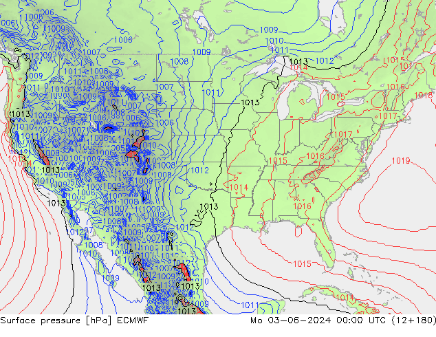 Yer basıncı ECMWF Pzt 03.06.2024 00 UTC