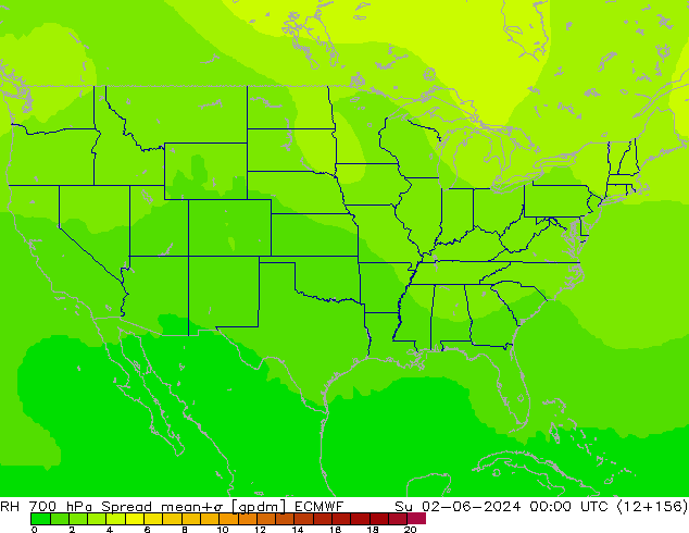 RV 700 hPa Spread ECMWF zo 02.06.2024 00 UTC