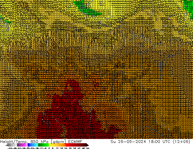 Géop./Temp. 850 hPa ECMWF dim 26.05.2024 18 UTC