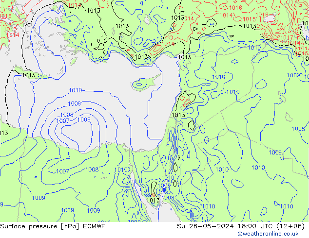 Surface pressure ECMWF Su 26.05.2024 18 UTC