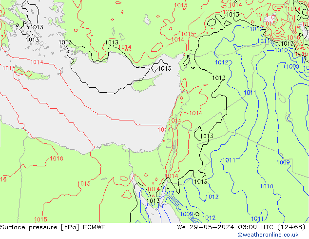 Bodendruck ECMWF Mi 29.05.2024 06 UTC