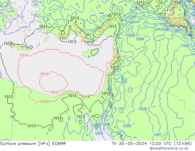 Surface pressure ECMWF Th 30.05.2024 12 UTC