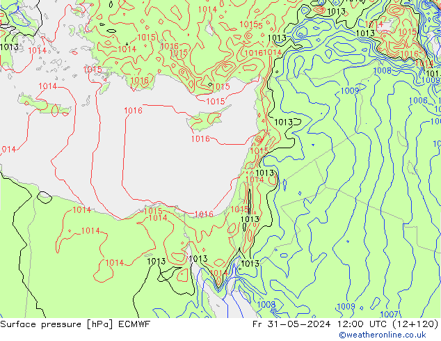 Bodendruck ECMWF Fr 31.05.2024 12 UTC