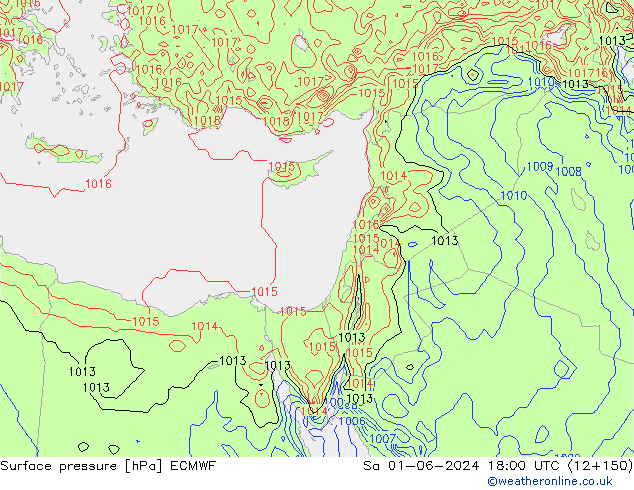 Yer basıncı ECMWF Cts 01.06.2024 18 UTC