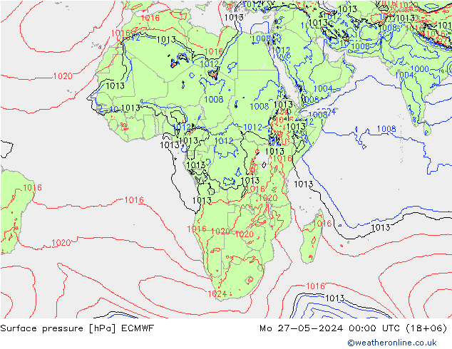 pression de l'air ECMWF lun 27.05.2024 00 UTC