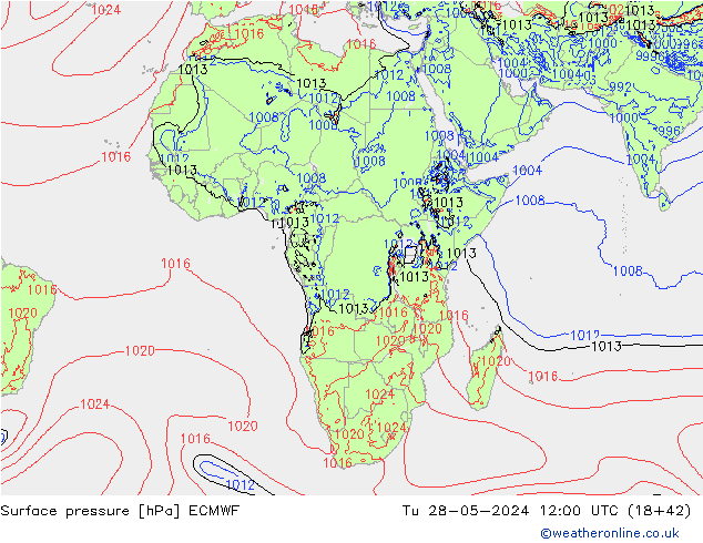 Yer basıncı ECMWF Sa 28.05.2024 12 UTC