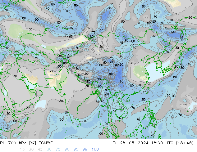 RV 700 hPa ECMWF di 28.05.2024 18 UTC