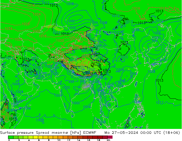 Yer basıncı Spread ECMWF Pzt 27.05.2024 00 UTC