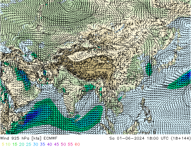 Wind 925 hPa ECMWF Sa 01.06.2024 18 UTC