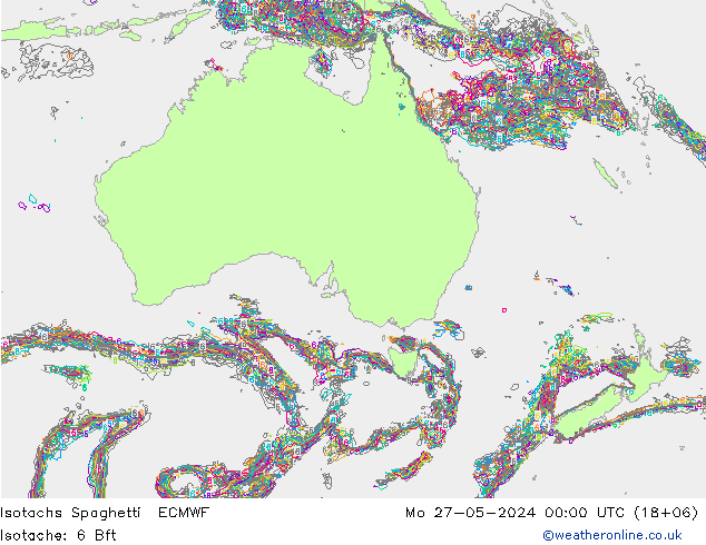 Isotachs Spaghetti ECMWF Mo 27.05.2024 00 UTC